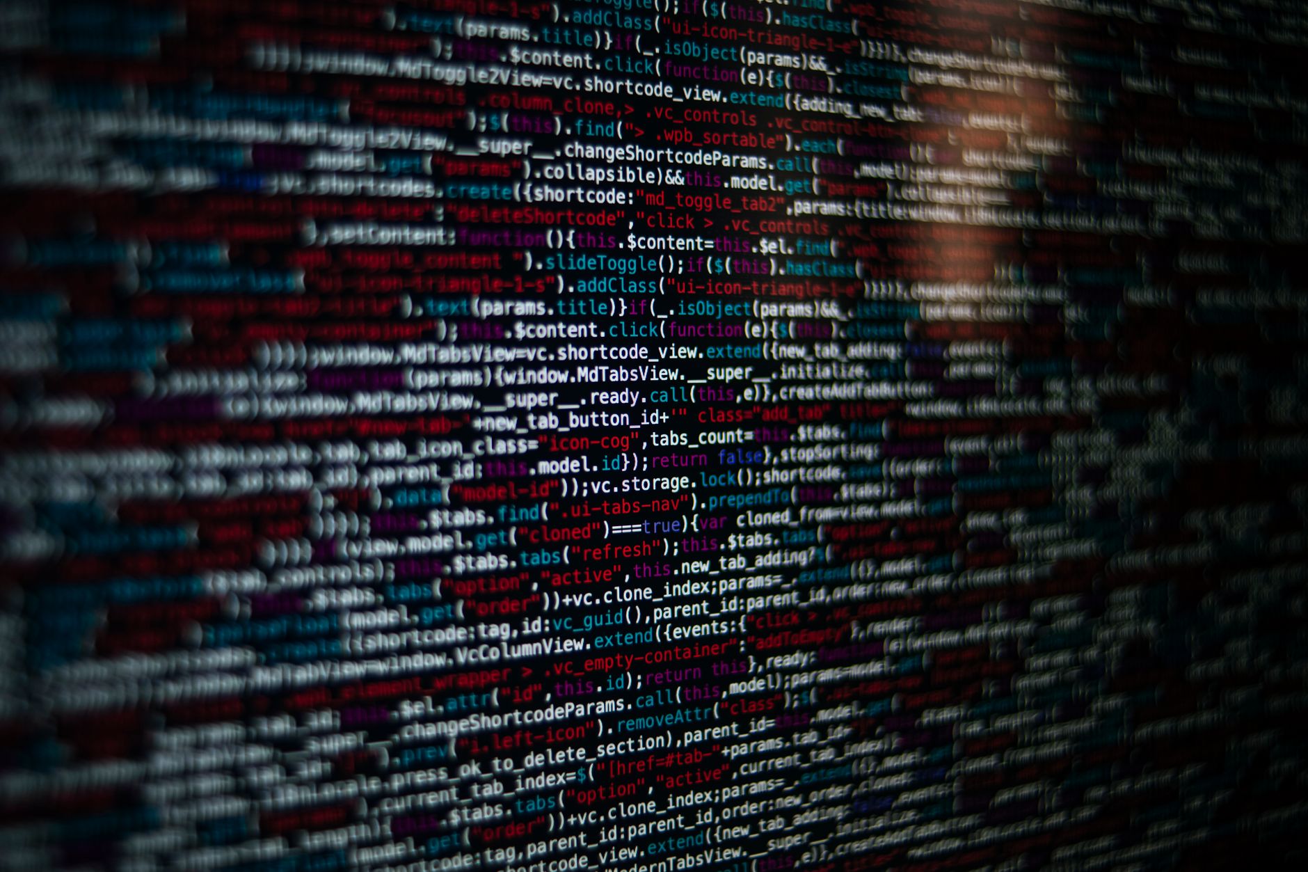 Zbliżenie ekranu z kolorowym kodem JavaScript dla aplikacji webowej